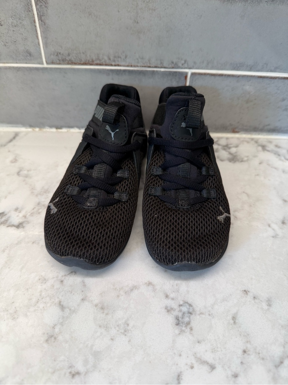 Puma Kids Black Breathable Mesh Sneakers